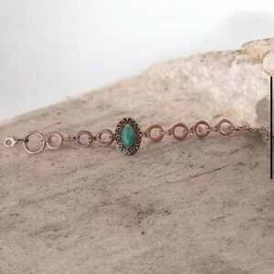 Silver with Faux turquoise bracelet